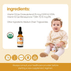 Serawise Organic Liquid Vitamin D3 with K2 - 30 ml