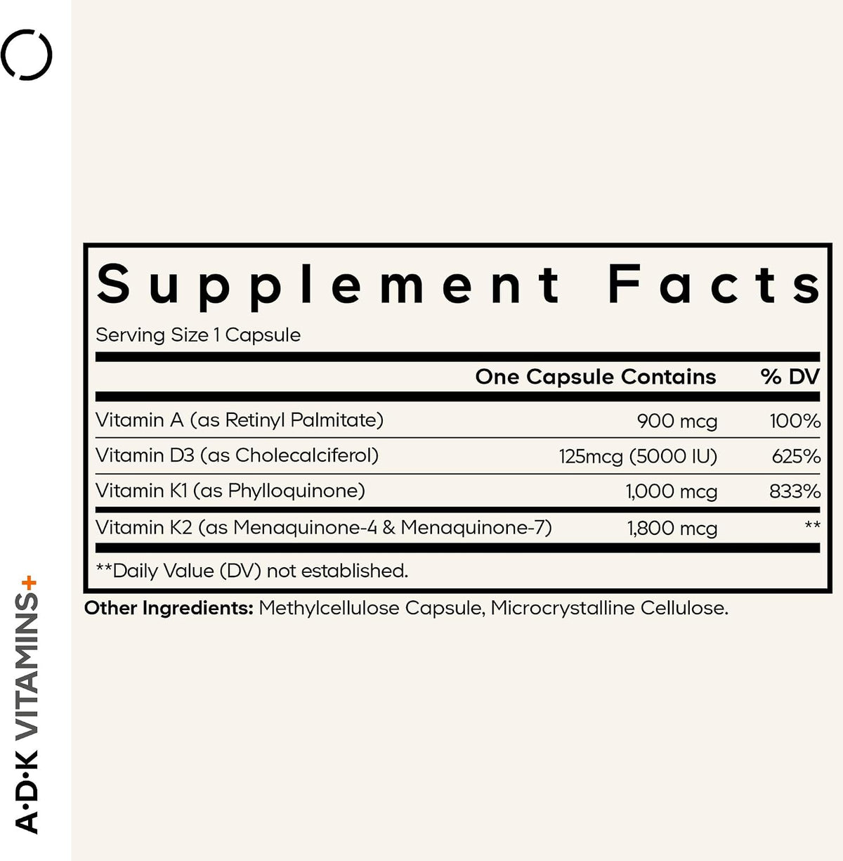Codeage ADK Vitaminas A, D3, K1 y K2 (MK4 y MK7) - 180 Cápsulas - Suministro para 6 Meses – Image 2