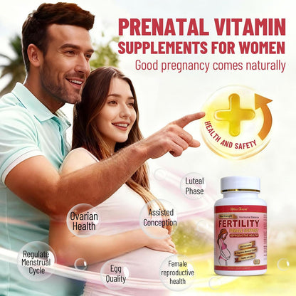 Wins Town Fertility Tablets - Vitaminas Prenatales para Mujer, 60 Comprimidos – Image 2