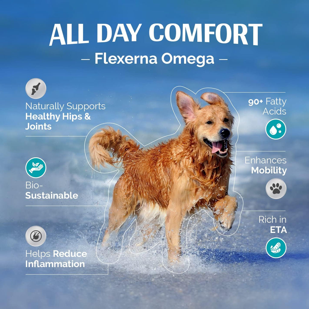 Flexerna Omega Suplemento Articular para Perros con Mejillón de Labios Verdes y Omega 3 - 8 oz (237 ml)