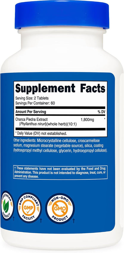Extracto de Chanca Piedra Nutricost - Rompepiedras - 120 Comprimidos, 1800mg por Dosis – Image 5