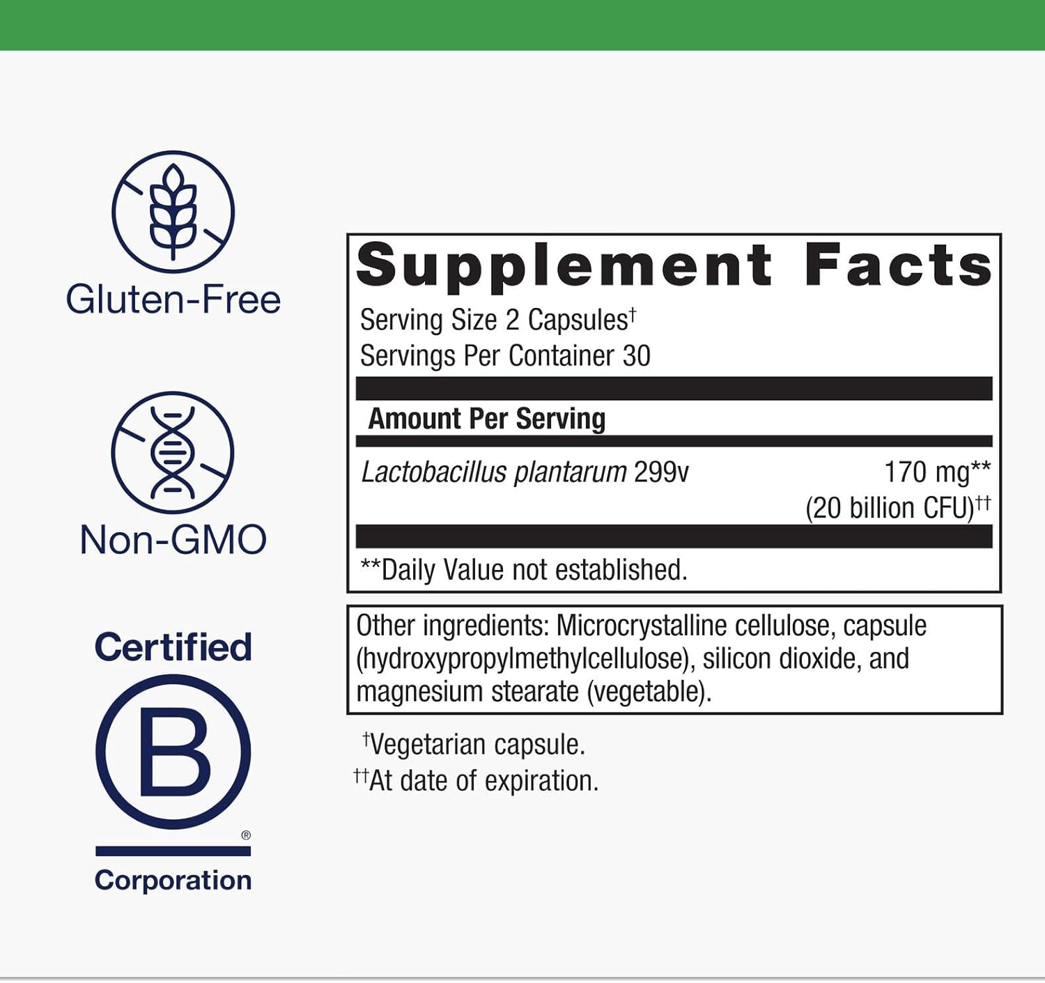 Metagenics UltraFlora Intensive Care Probiotic - 20 Mil Millones de UFC - Lactobacillus plantarum 299v - 60 Cápsulas Vegetales