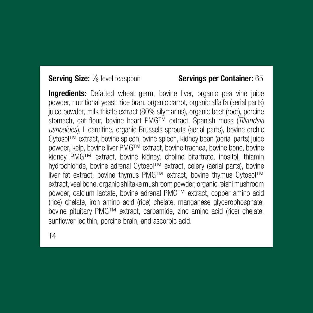 Standard Process Inc. Suplemento Multisistémico para Perros - Polvo Nutricional 25 g – Image 2