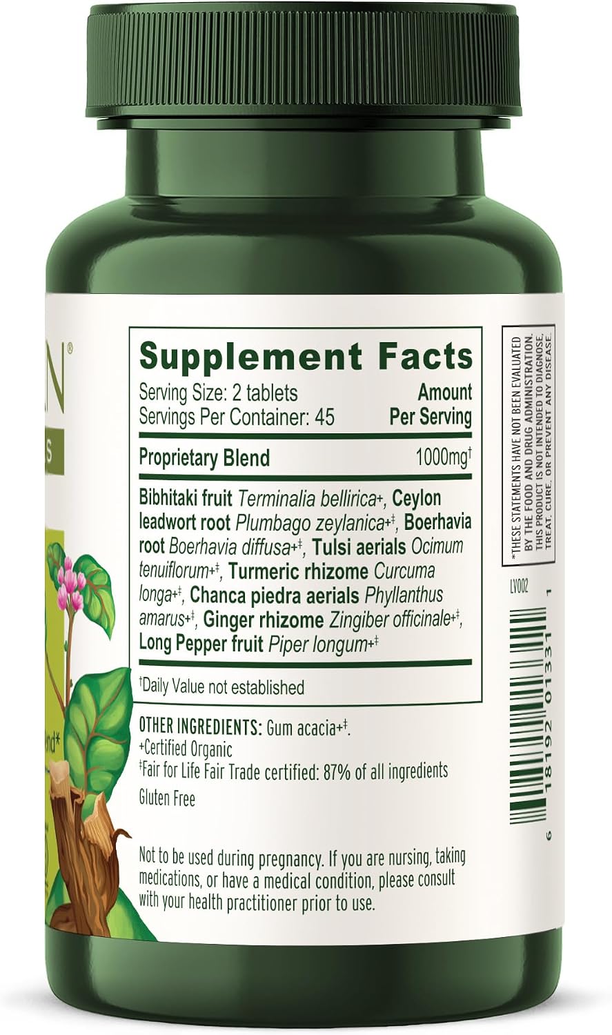 Banyan Botanicals Organic Healthy Kapha – Suplemento Herbal Caliente y Vigorizante – Apoya el Movimiento Sistémico, la Energía Física y la Circulación – 90 Comprimidos – USDA Orgánico