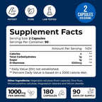 D-Mannose 1000mg Capsules - 180 Vegetable Capsules - Nutritional Supplement