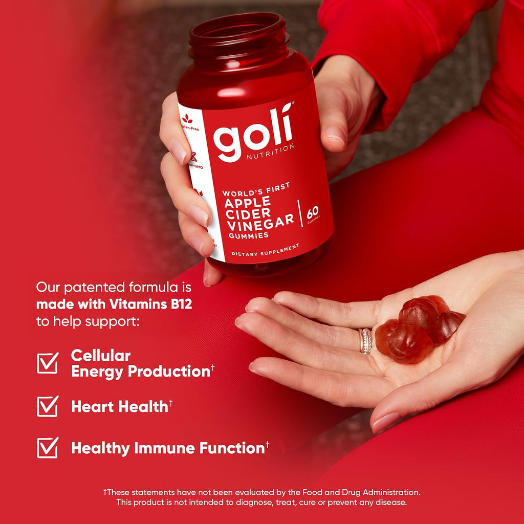 Gominolas de Vinagre de Manzana Goli con Vitamina B12, Remolacha y Granada - 120 unidades (2 pack)