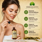 HERBALICIOUS Gotas de Yodo – Yodo Natural de Alga Kelp – Suplemento para Tiroides, Energía, Digestión y Defensas – Fórmula Orgánica No-GMO – 118 ml