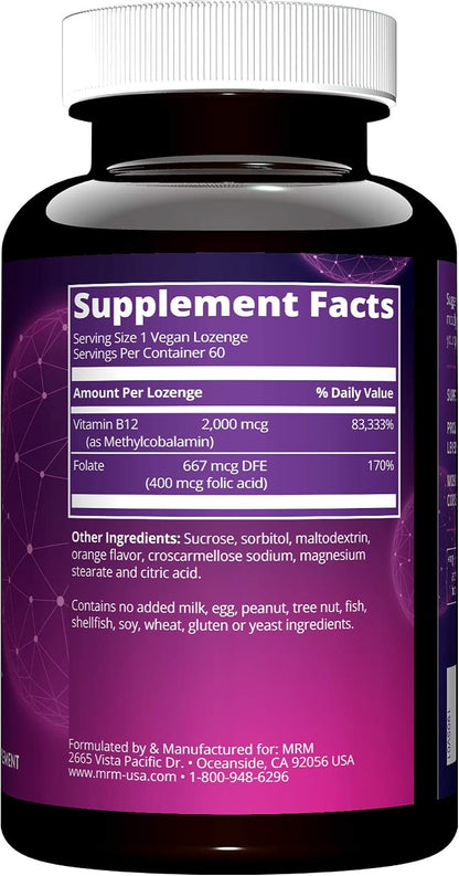 Vitamina B12 con Ácido Fólico 2000 mcg - MRM – Metabolismo energético normal: Contribuye a convertir los alimentos – Image 3