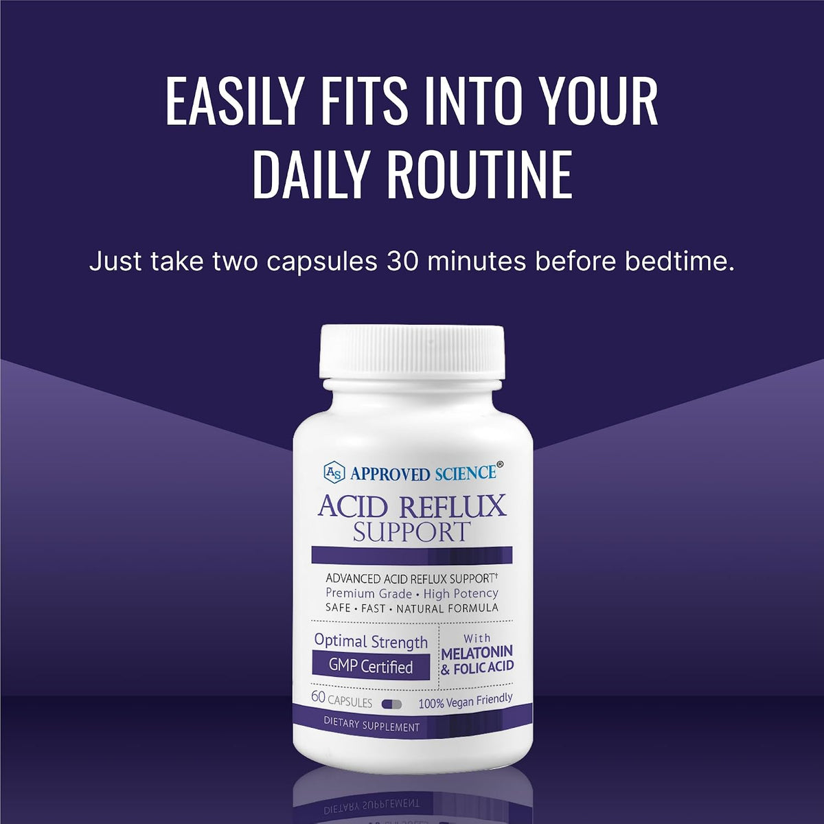 Approved Science® Acid Reflux Support - – Melatonina (6 mg): conocida por su papel en el sueño, también ayuda a – Image 6