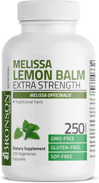 Bronson Melisa Lemon Balm Extra Fuerte, 250 Cápsulas Vegetales