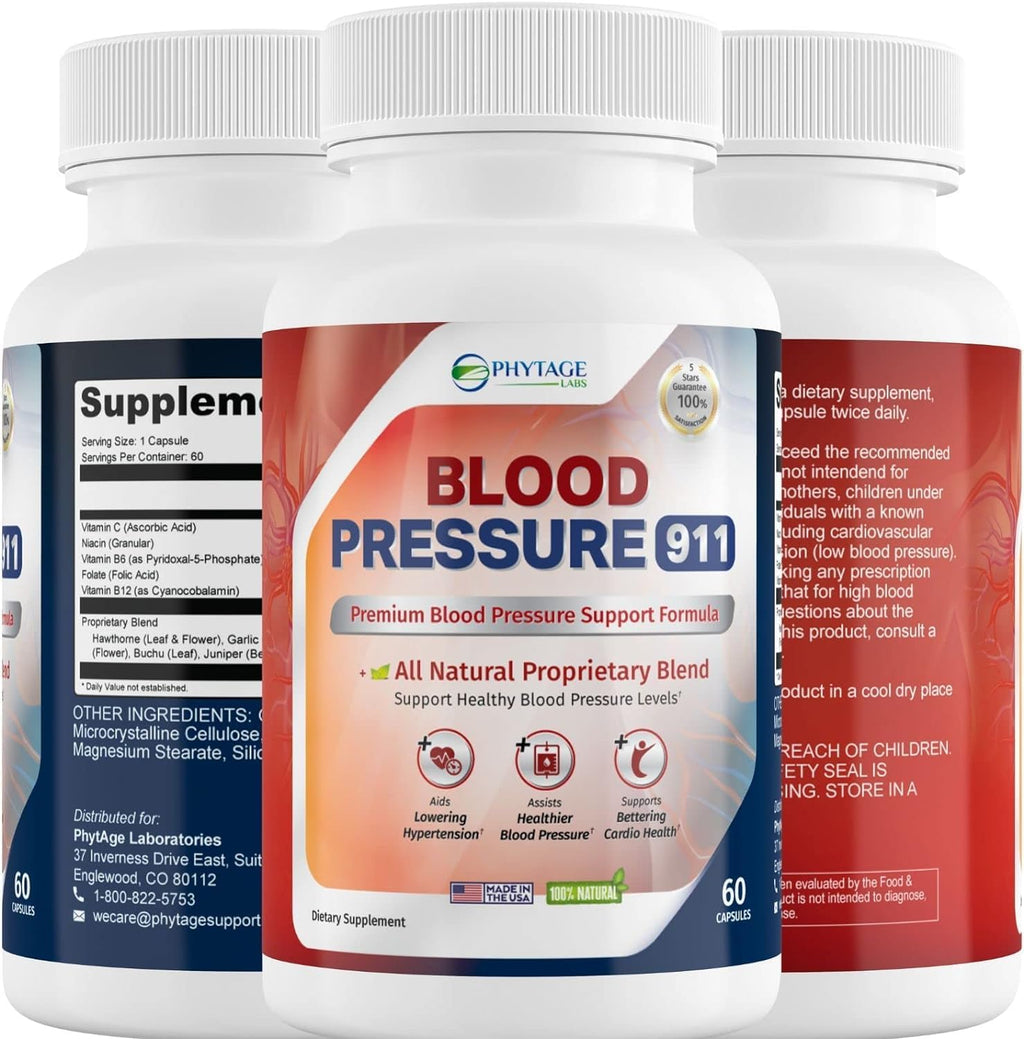 Blood Pressure 911 - Suplemento premium para la presión arterial, pack de 2