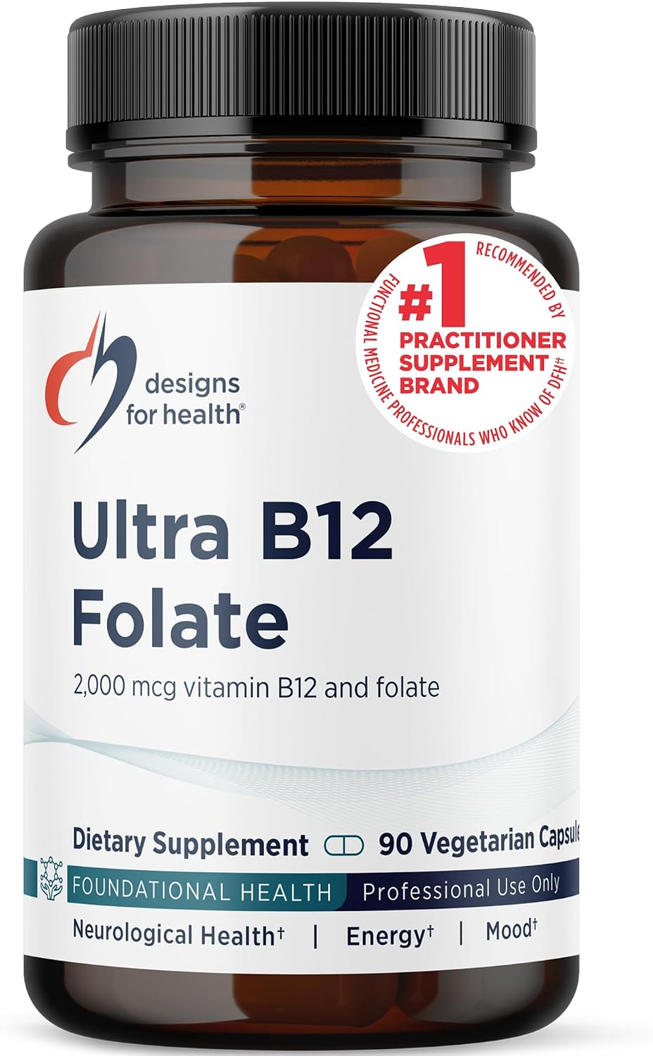 Designs for Health Ultra Methylated B12 + Methyl Folate – 90 Cápsulas