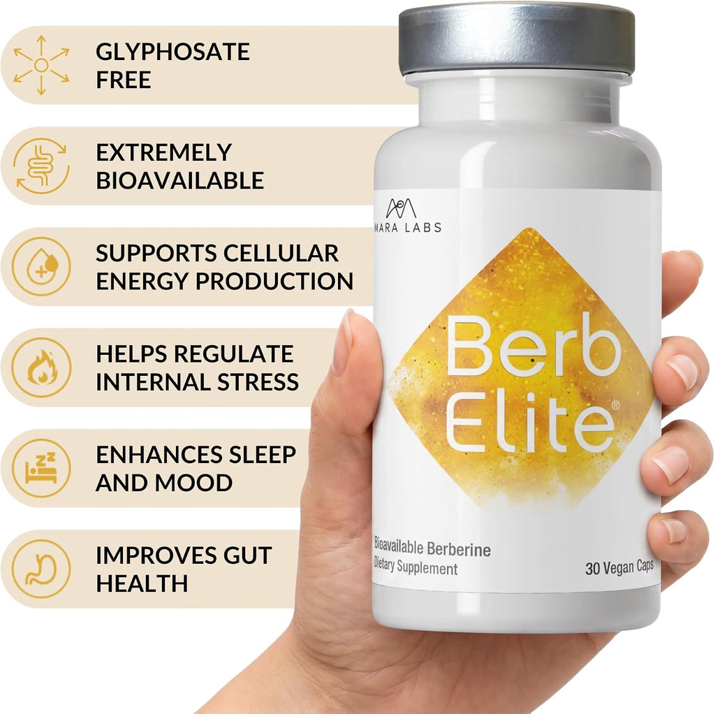 Mara Labs BerbElite | 350mg Berberina HCL con Complejo de Semillas de Brócoli | 30 Cápsulas Veganas
