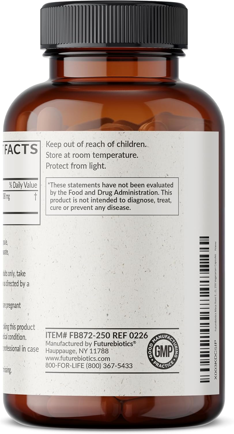 Futurebiotics Maca Root Extra Strength 4000mg 250 Cápsulas Vegetarianas
