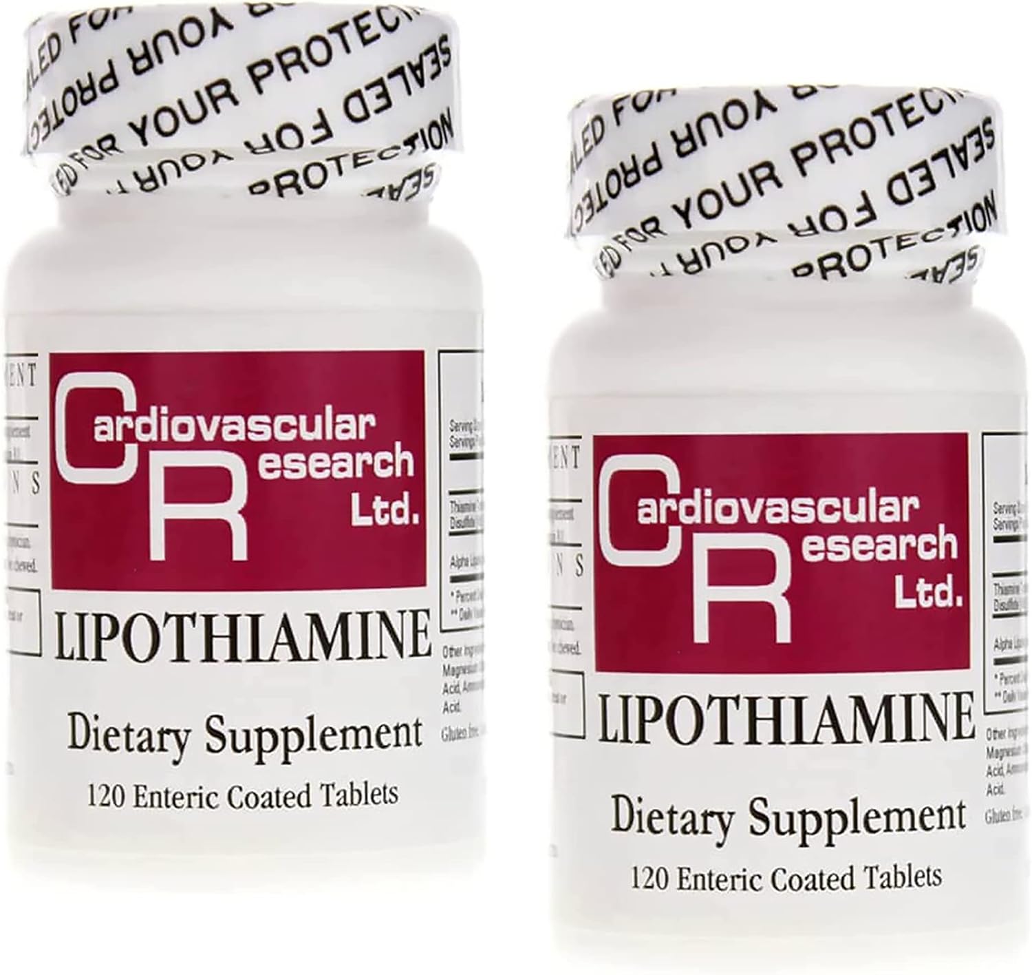 Cardiovascular Research Lipothiamine B Suplemento 240 Comprimidos - Vitamina B1 con Ácido Alfa Lipoico - 2 x 120