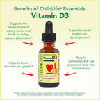 CHILDLIFE ESSENTIALS Immune Support 4-Pack - Pack de vitaminas y minerales líquidos para niños, con vitamina D3, vitamina C, First Defense y Equinácea