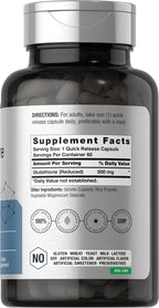 Horbäach L-Glutatión 500mg | 60 Cápsulas | Forma Reducida | Sin Gluten y No Transgénico