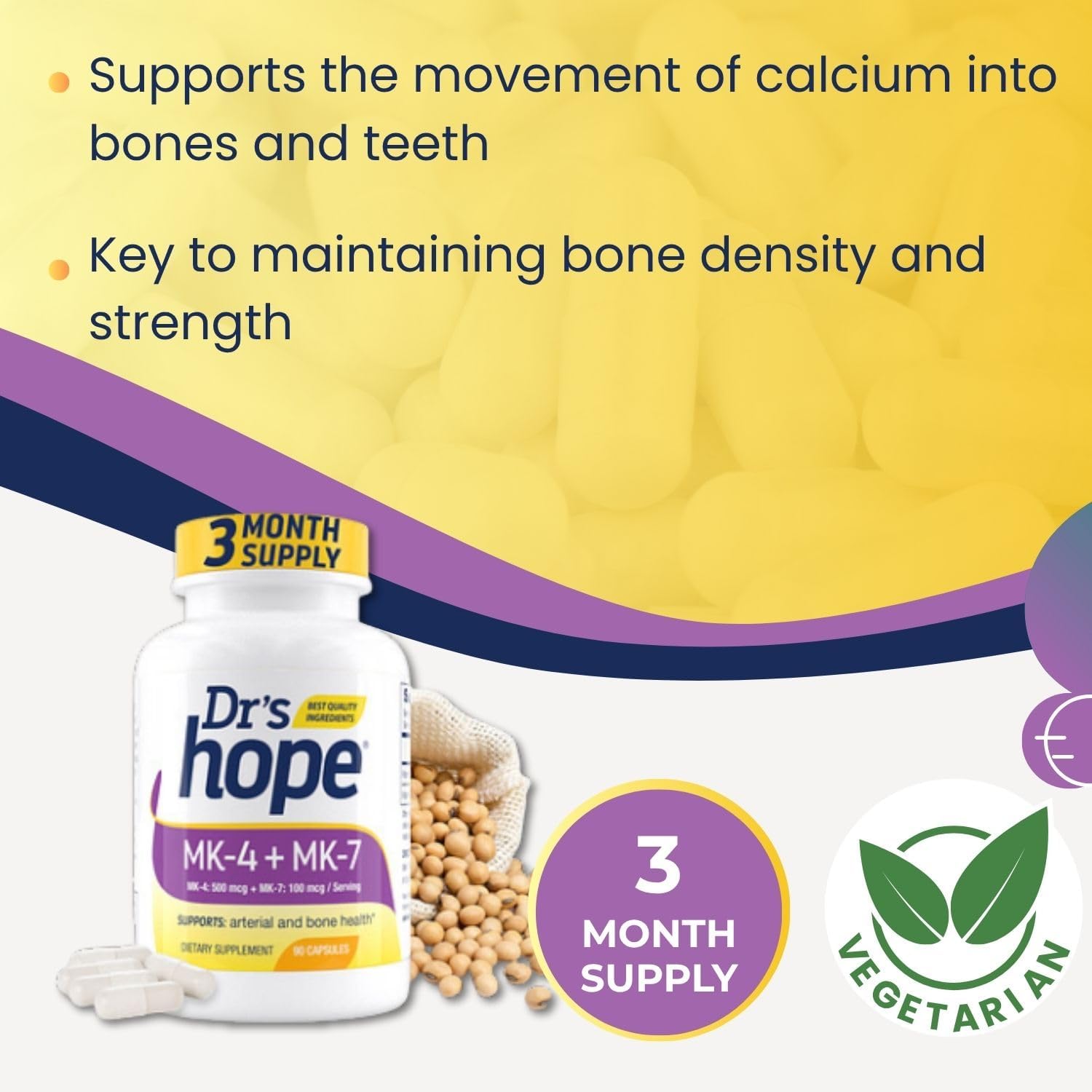 Vitamina K2 MK4 y MK7 | 600 mcg - Dr's Hope