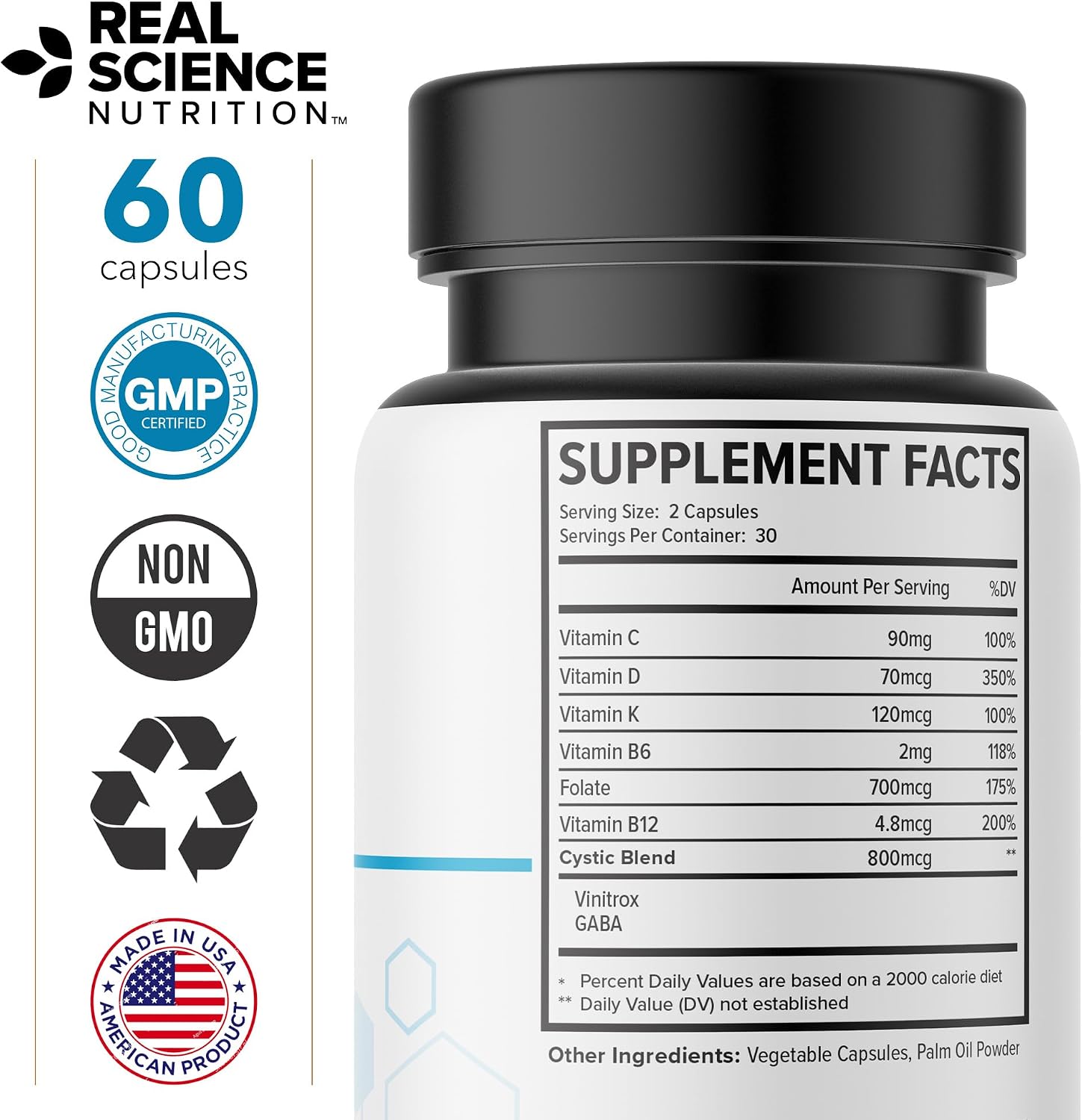Real Science Cystic Miracle – Complemento para el Apoyo Respiratorio, 60 Cápsulas
