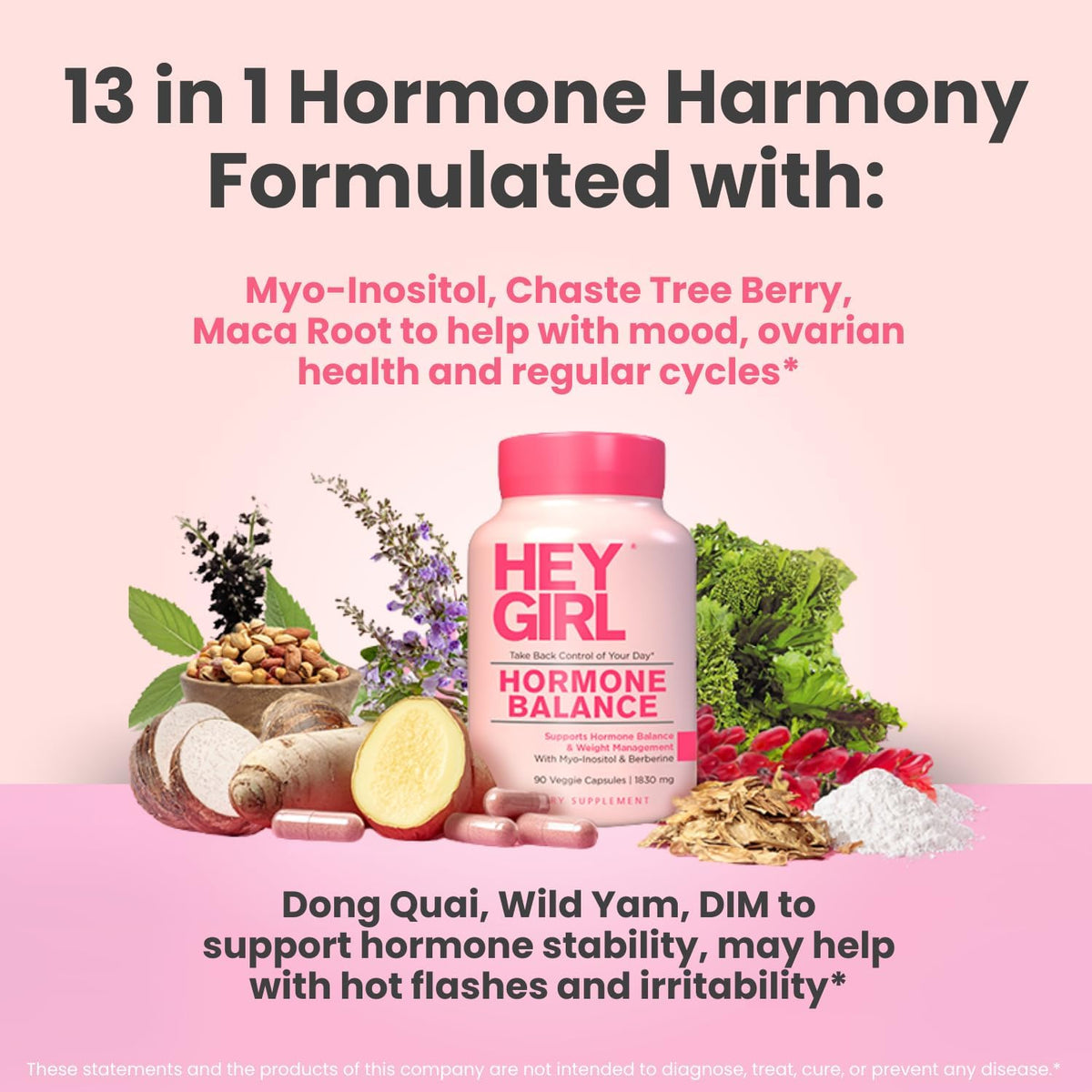 Hey Girl Hormone Balance for Women - DIM, – Maca Root : Raíz adaptógena tradicionalmente utilizada para aumentar – Image 4