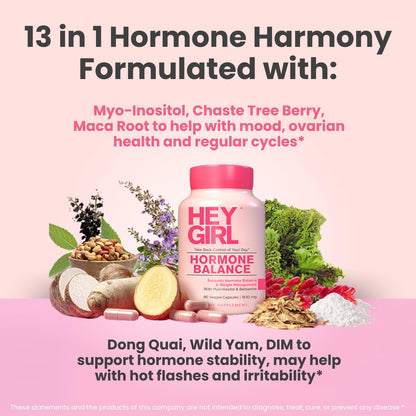 Hey Girl Hormone Balance for Women - DIM, – Maca Root : Raíz adaptógena tradicionalmente utilizada para aumentar – Image 4