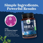 Natures Craft DHEA 25 mg - Suplemento para el Equilibrio Hormonal, Ánimo y Energía - 60 Cápsulas