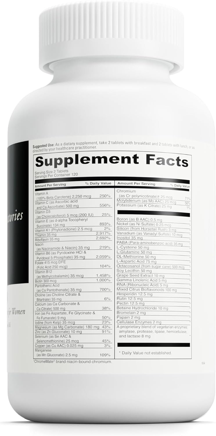 DaVinci Labs Spectra Woman – Multivitamínico para mujeres con calcio, hierro y biotina – 240 comprimidos