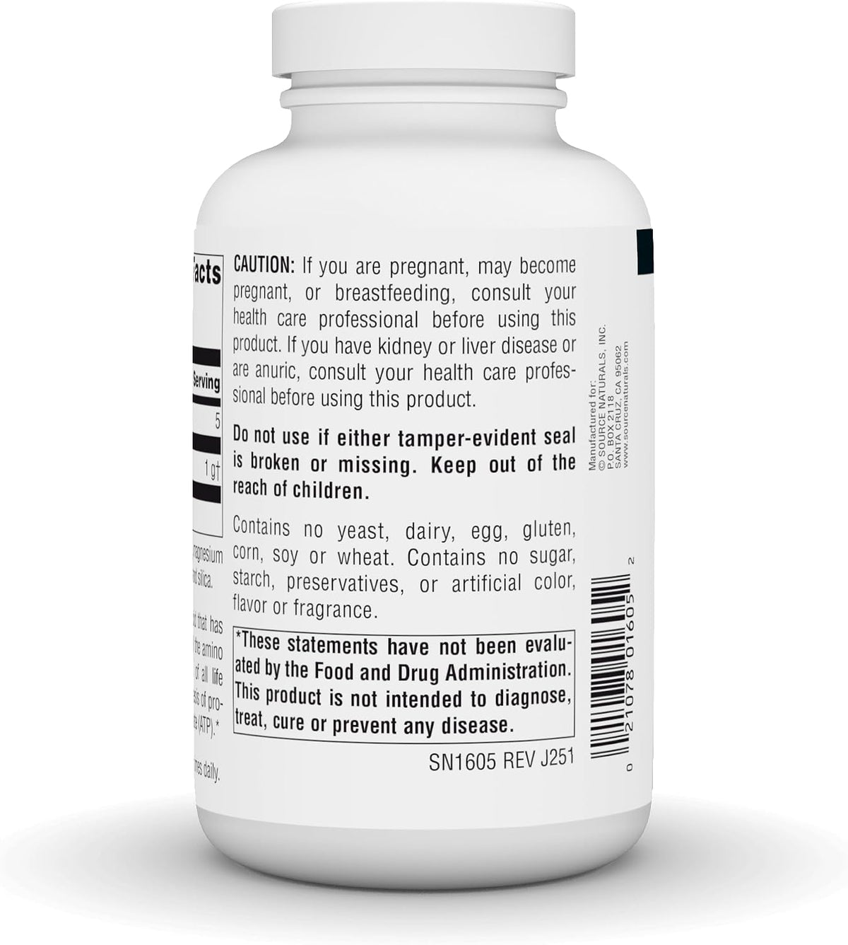 Source Naturals Glicina, Suplemento Alimenticio - 500 mg - 200 Cápsulas – Image 4