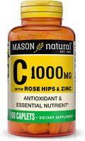 MASON NATURAL Vitamina C 1000 mg con Rosa Mosqueta y Zinc - 100 Caplets