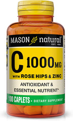 MASON NATURAL Vitamina C 1000 mg con Rosa Mosqueta y Zinc - 100 Caplets