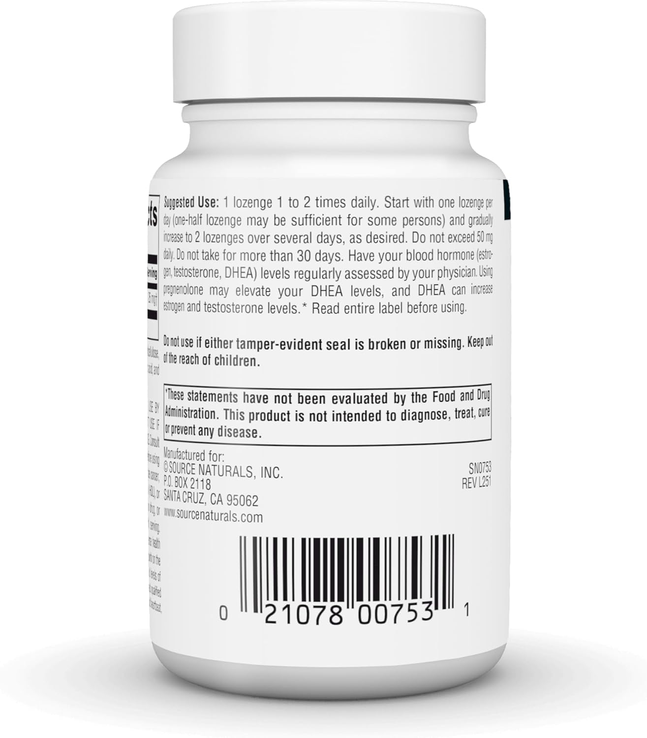 Source Naturals Pregnenolona 25mg - 120 Pastillas de Cereza