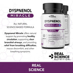 Real Science Dyspnenol - Suplemento Natural de Apoyo Pulmonar con Vinitrox y GABA, 60 Cápsulas