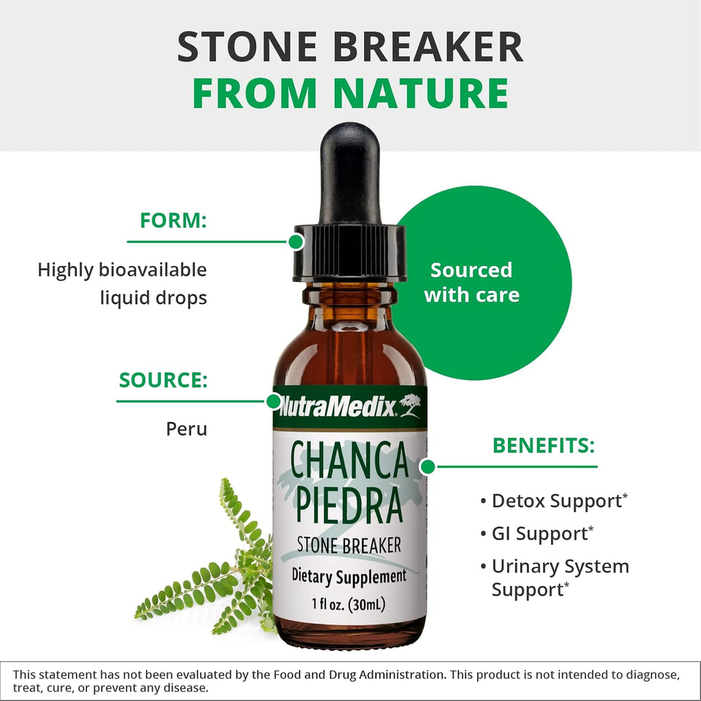 NutraMedix Chanca Piedra Gotas - Suplemento Líquido para el Bienestar Renal y Hepático (30 ml)