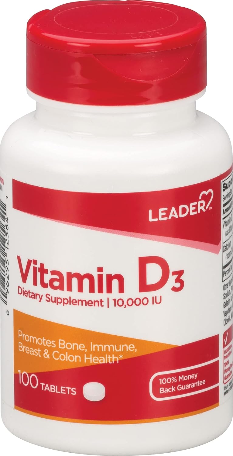 Leader Vitamina D3 10.000 UI Ultra Strength, 100 Comprimidos