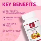 JulyDeer One Daily Tablet Multivitamin para Mujeres - Multimineral Completo con Vitamina A, C, D, E y Complejo B, Zinc y Más para Inmunidad, Cabello, Piel y Uñas, Digestión + Vegetariano - 2 Botes
