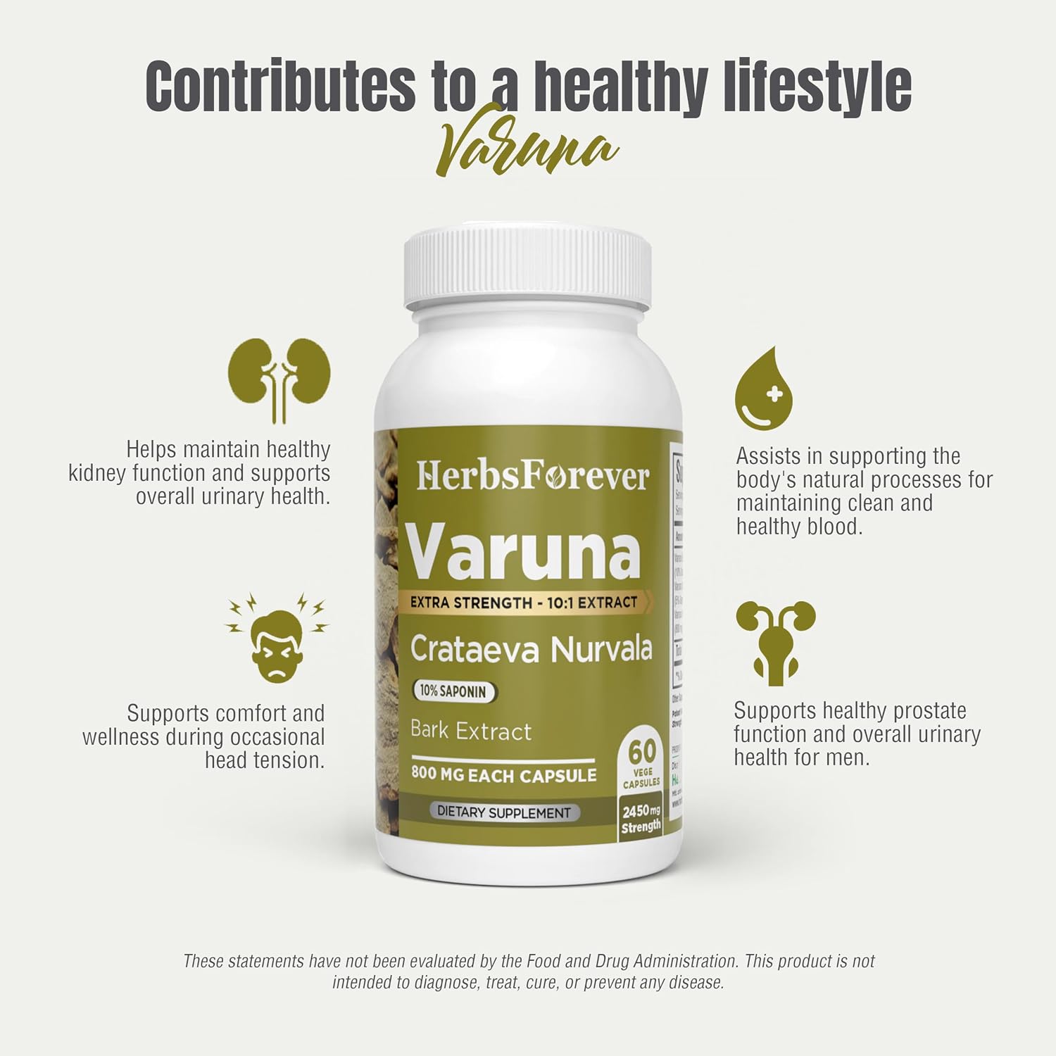 Varuna Nurvala Extract Capsules – 800 mg | Vegano y Sin Gluten | Suplemento Ayurvédico