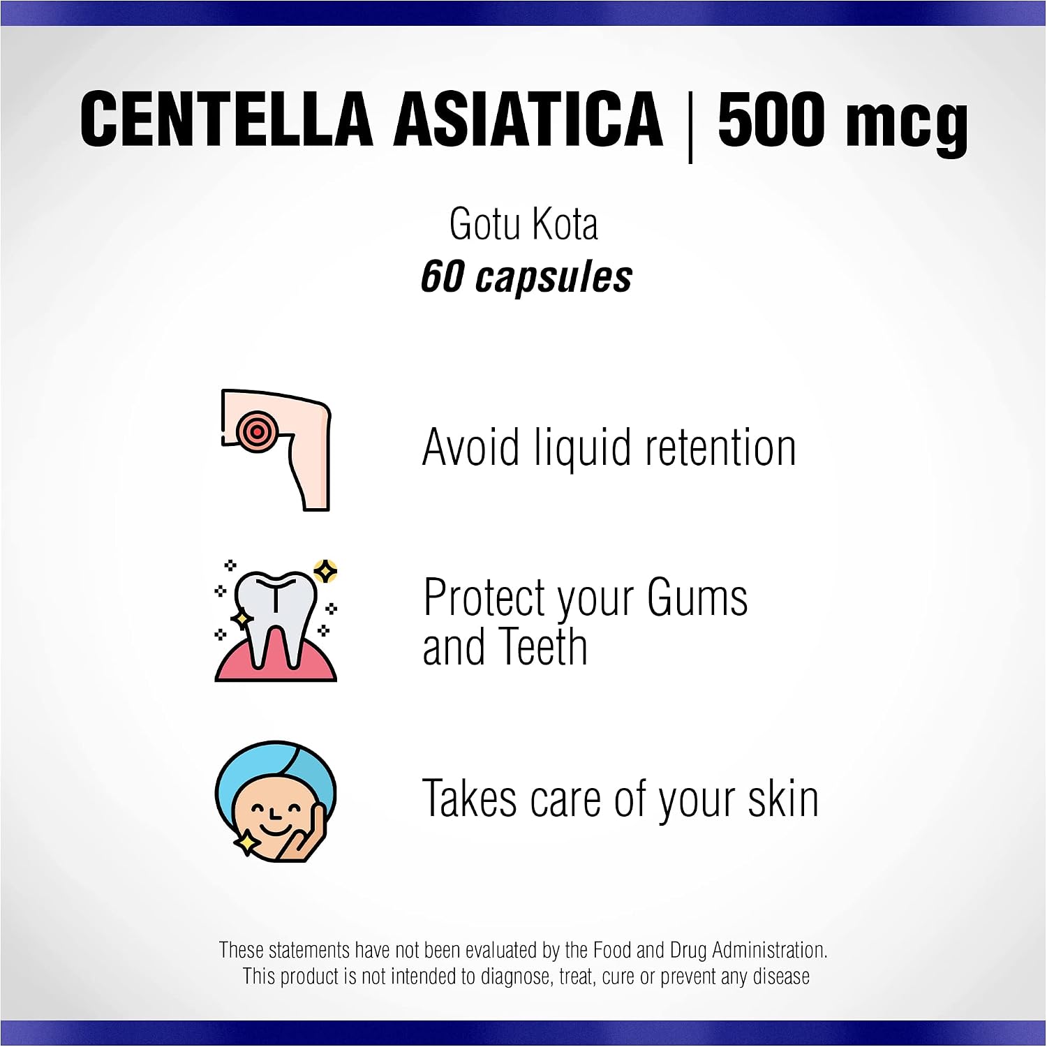 Centella Asiática 500 mg 60 Cápsulas - Gotu Kola - Natural Systems