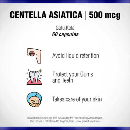 Centella Asiática 500 mg 60 Cápsulas - Gotu Kola - Natural Systems – Image 4