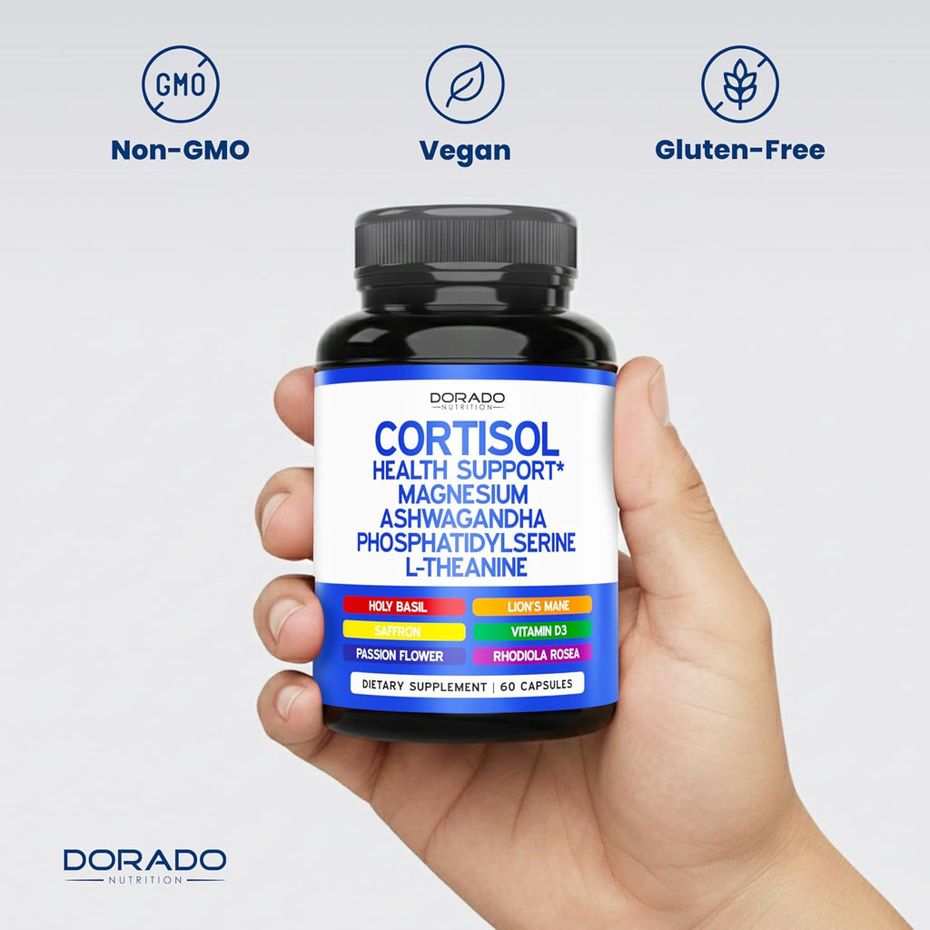 Cortisol Support 14 en 1 | Suplemento para el Equilibrio del Cortisol y el Estado de Ánimo | 60 Cápsulas