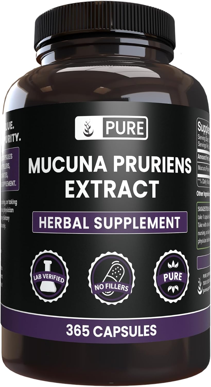Pure Original Ingredients Mucuna Pruriens (365 Cápsulas) Sin Rellenos, Siempre Puro, Verificado en Laboratorio