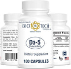Bio Tech Vitamin D, 5000 UI, 100 Cápsulas