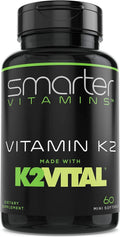 Smarter Vitamina K2 MK7 100mcg con K2VITAL y Kale, 60 Cápsulas Blandas Líquidas