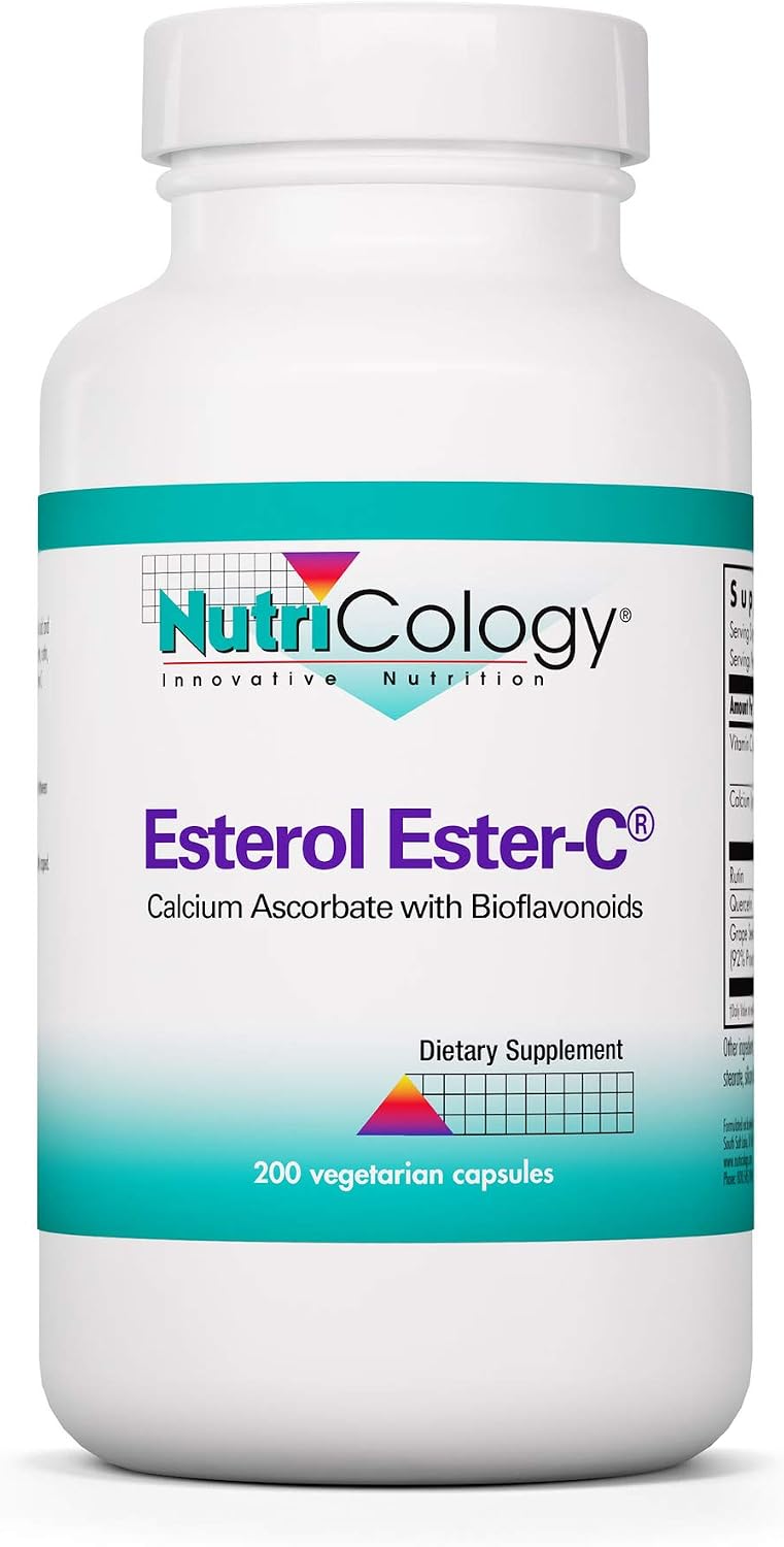 NutriCology Ester-C con Bioflavonoides - Ascorbato de Calcio - 200 Cápsulas