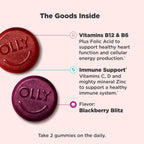 OLLY Multivitamínico Gomitas para Hombres, Vitaminas A, C, D, E, B, Zinc, Sabor a Mora, 90 Gomitas (Suministro para 45 Días)