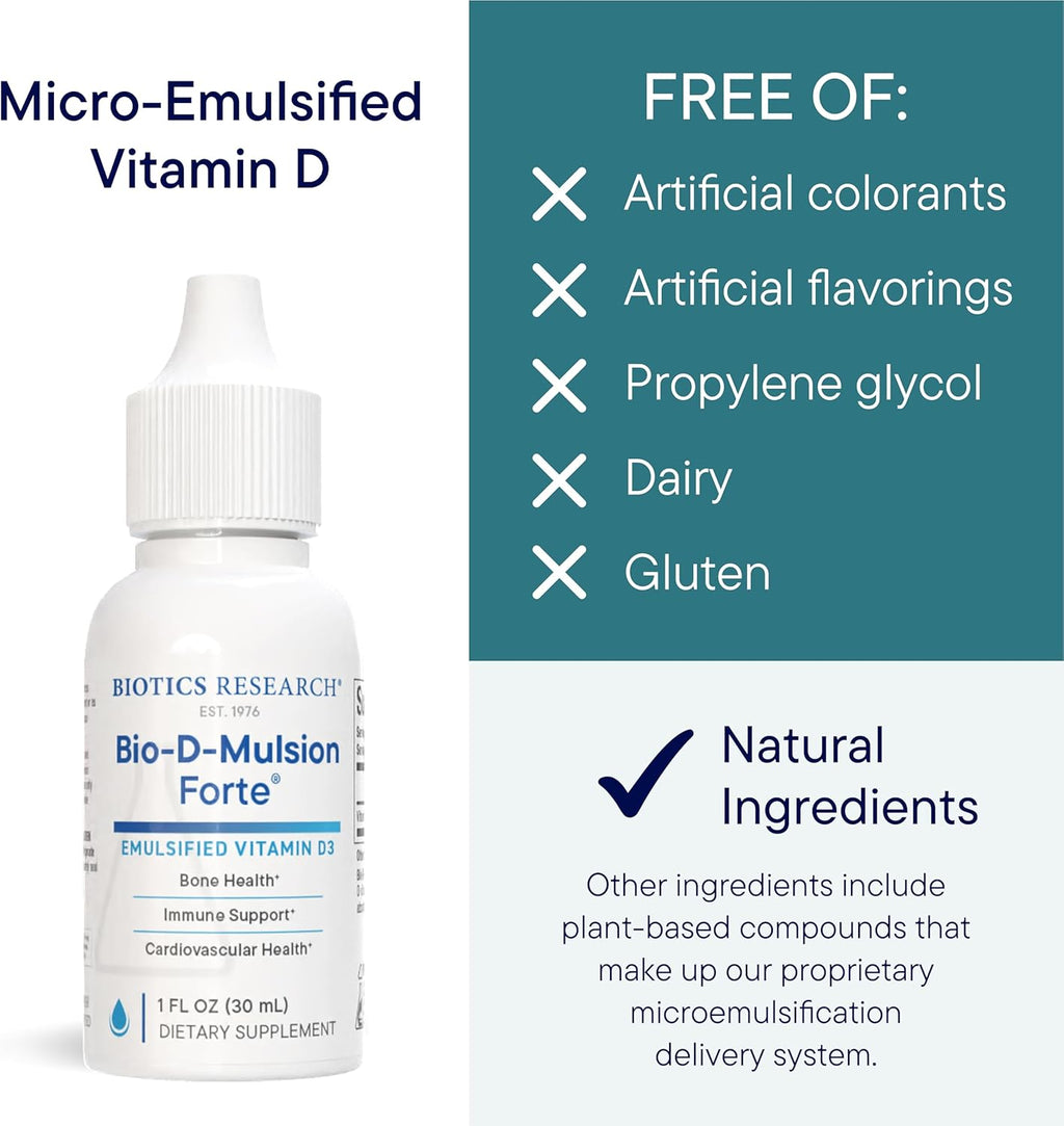 BIOTICS RESEARCH Bio-D-Mulsion Forte Liquid Vitamin D3 2000 IU/drop – 30 ml