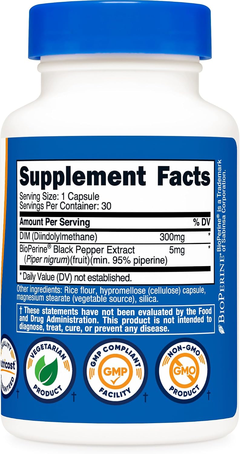 Nutricost DIM Diindolylmethane 300 mg, 30 Cápsulas