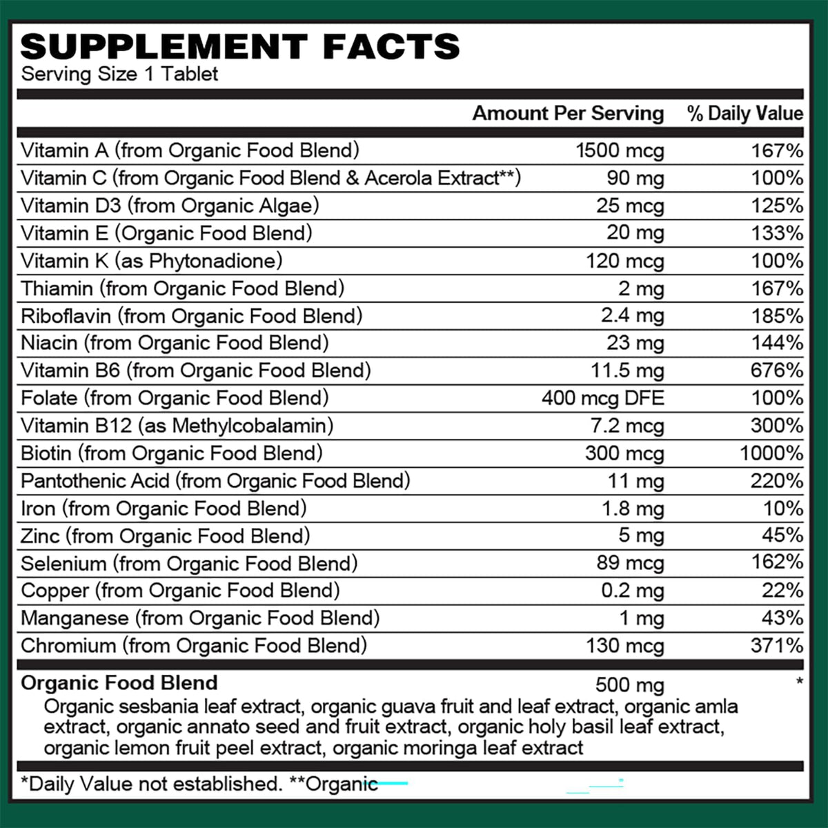 PlantFusion Multivitamínico Orgánico para – Complejo B orgánico: Incluye tiamina, riboflavina, niacina, B6, ácido – Image 6
