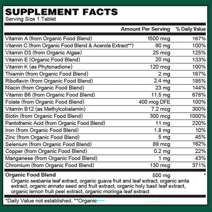 PlantFusion Multivitamínico Orgánico para – Complejo B orgánico: Incluye tiamina, riboflavina, niacina, B6, ácido – Image 6