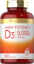 Carlyle Vitamina D3 5000 UI - 500 Softgels - Complemento Alimenticio
