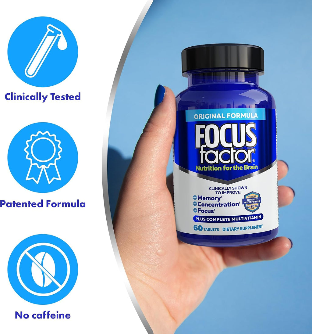 Focus Factor Nutrition for The Brain – Multivitamínico Completo con Bacopa y Vitaminas B6, B12, D, 180 Comprimidos